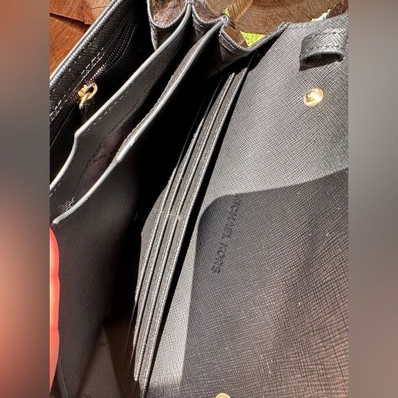 Michael Kors Jet Set Large Wallet Saffiano Leather Black - Picture 4 of 7